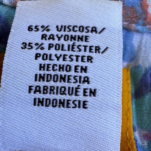 Ruby Rd Gauze Button Front Tunic V Neck Pastel Floral Meadow Print Plus Size 3X - Picture 7 of 7